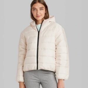 Wild Fable Light Cream Puffer Jacket